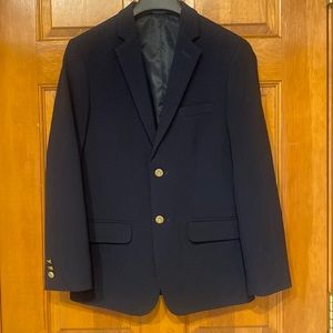Like New - Boys Chaps Navy Blue Sport Jacket, Size 14, with brass buttons.